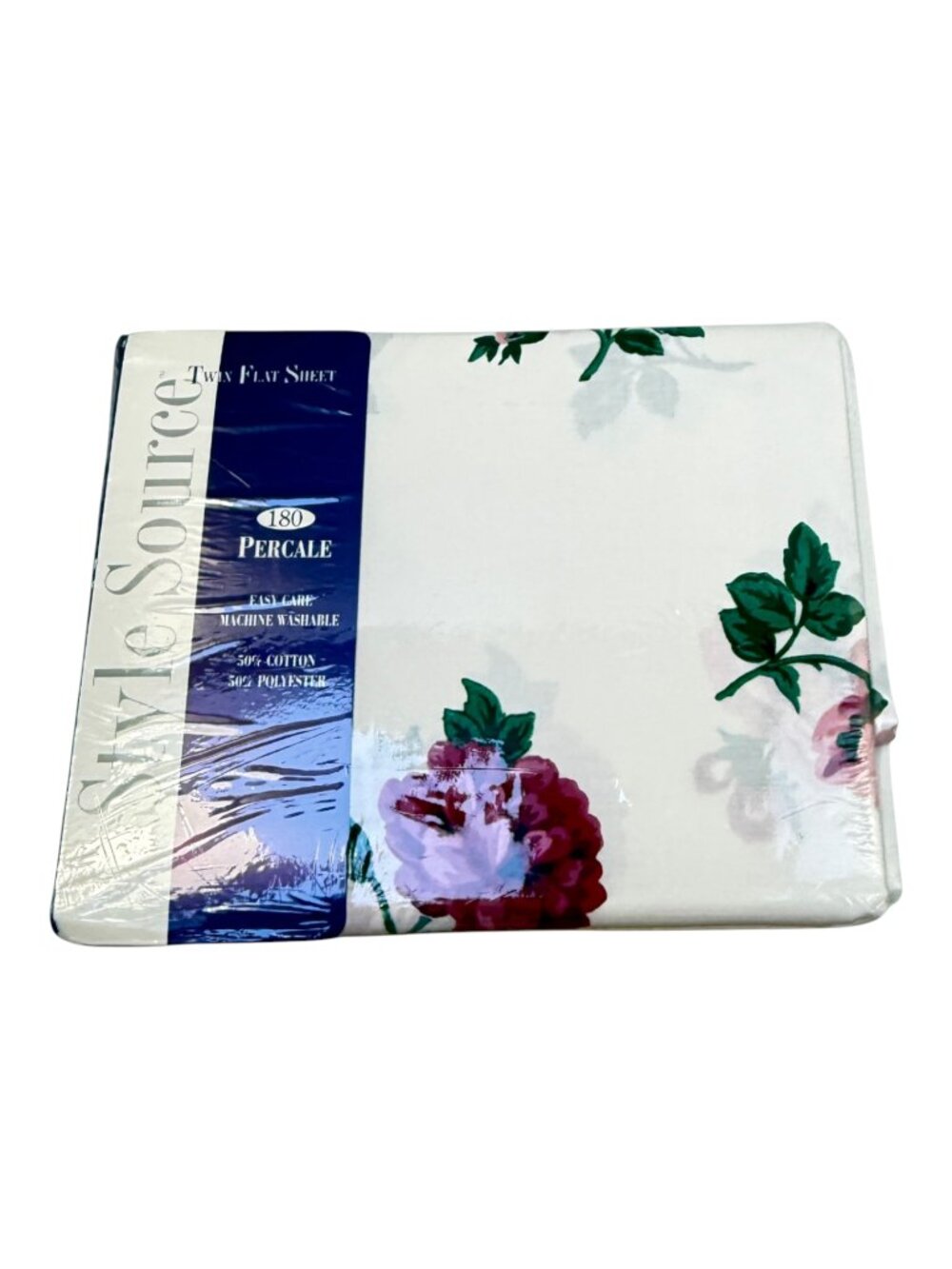 Springmaid Style Source Twin Flat Sheet Floral  Marjorie II New Vintage 90s USA